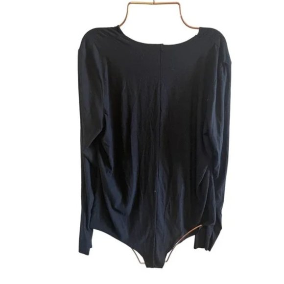 COPY - Commando Butter Solid Black Long Sleeve V-Neck Bodysuit Size Large New - Picture 3 of 4
